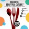 Exquisite Polished Plastic Silverware – 150 Pcs Heavy Duty Cutlery Set – 50 Each of Forks, Knives & Spoons – Disposable Utensil Set for Parties, Events & Catering – Flatware Set by Party Solids